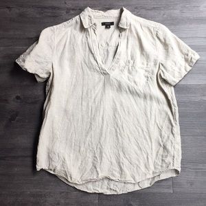 J. Crew  Linen Popover Top